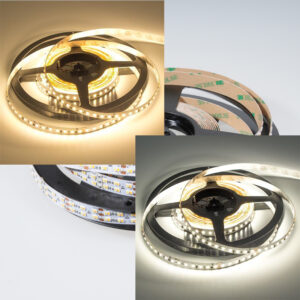 LED-Band flexibel 5 m, 24 Volt mit 2400 SMD-LED (2216), Farbtemperatur einstellbar 1800K–4000K