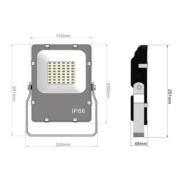Professioneller 24W LED Scheinwerfer naturweiss 4000K / IP66 – Bild 2