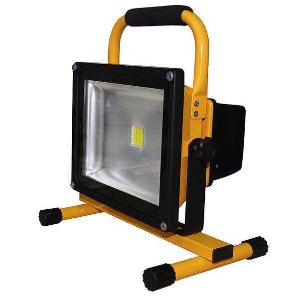 50 Watt Akku LED Scheinwerfer, dimmbar in 4 Stufen