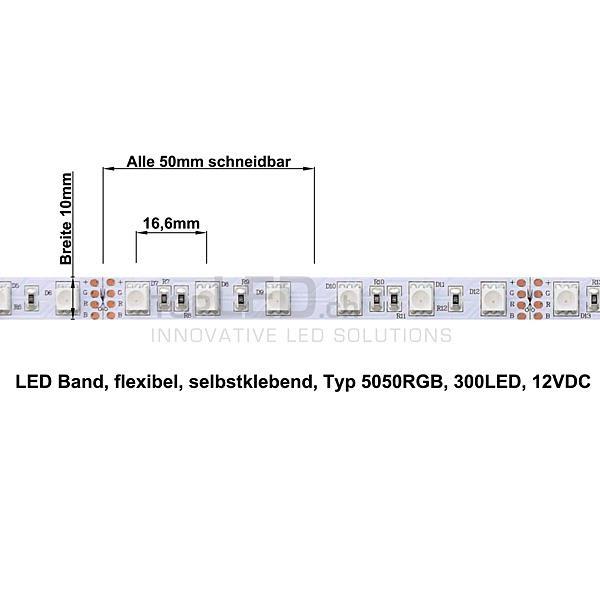 5m LED Streifen Komplett Set, 300 LED farbig RGB – Bild 9